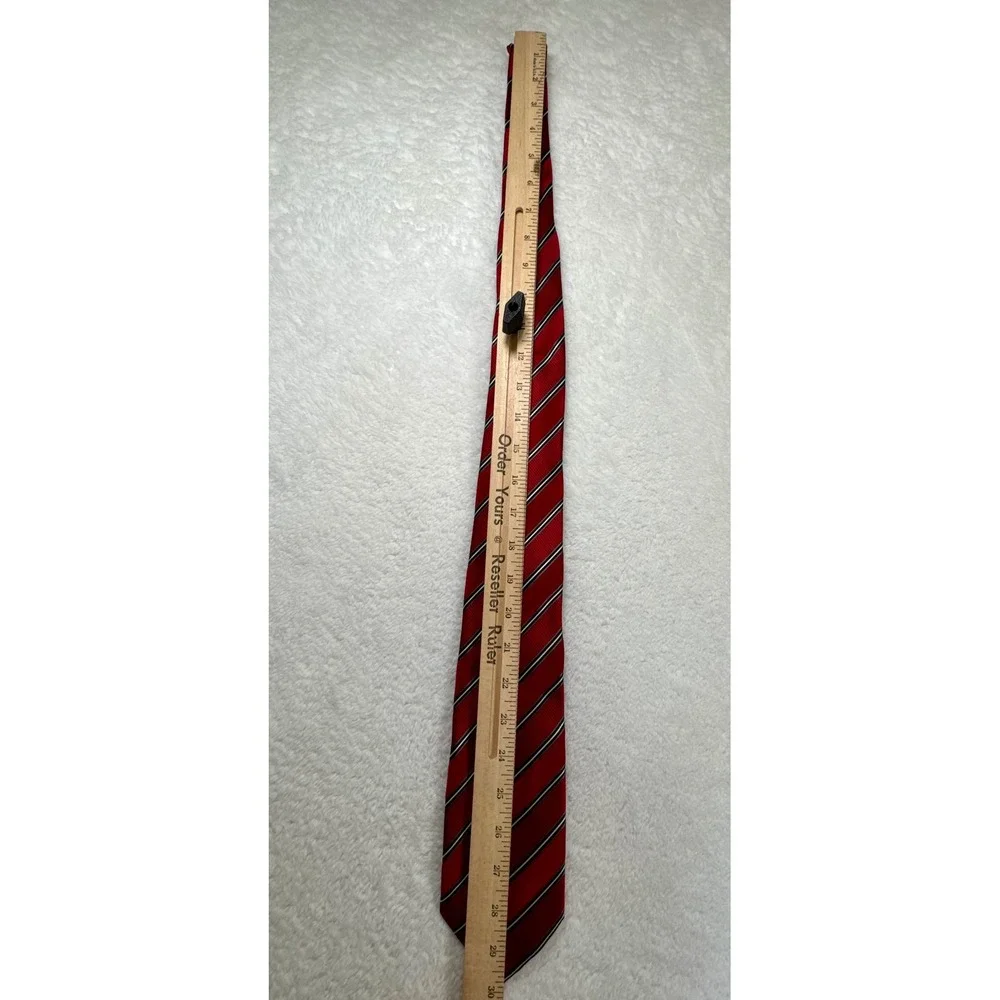Donald J. Trump Necktie Red Striped Signature Collection Silk Tie Length‎ 59